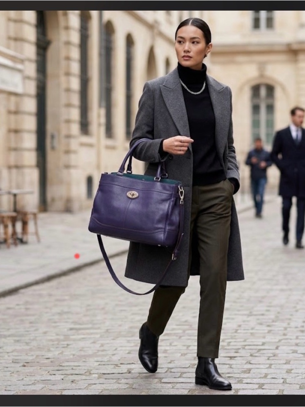 Coach Park Carryall Blue Leather and Emerald lining.